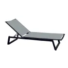 Leżak zewnętrzny z aluminium i tekstylinu z wysuwanymi kołami, 2 sztuki - osioł Viadurini