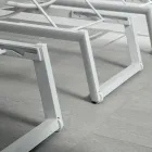 Leżak zewnętrzny z aluminium i tekstylinu z wysuwanymi kołami, 2 sztuki - osioł Viadurini
