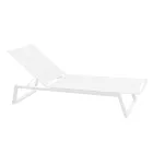 Zewnętrzne łóżko do opalania z aluminium i tekstylenu z wysuwanymi kołami, 2 sztuki - osioł Viadurini