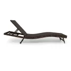 Leżak ogrodowy z technorattanu na kółkach - Meredith Viadurini