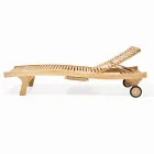 Zewnętrzne łóżko do opalania z naturalnego drewna tekowego - Yggdrasil Viadurini