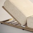 Leżak ogrodowy z tkaniny i konstrukcji drewnianej Made in Italy - Armelia Viadurini