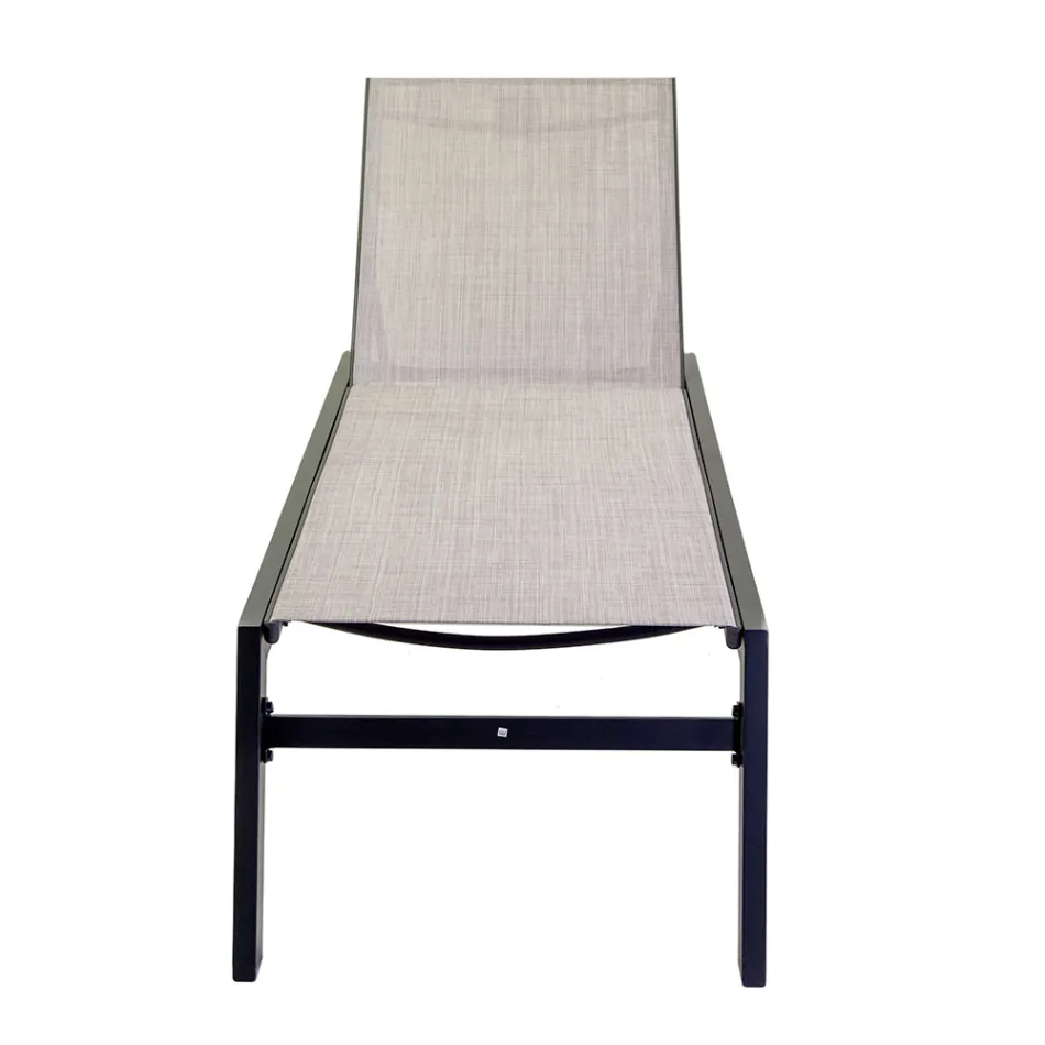 Leżak zewnętrzny wykonany z aluminium i tekstylenu z 2 kółkami - Kostium Viadurini