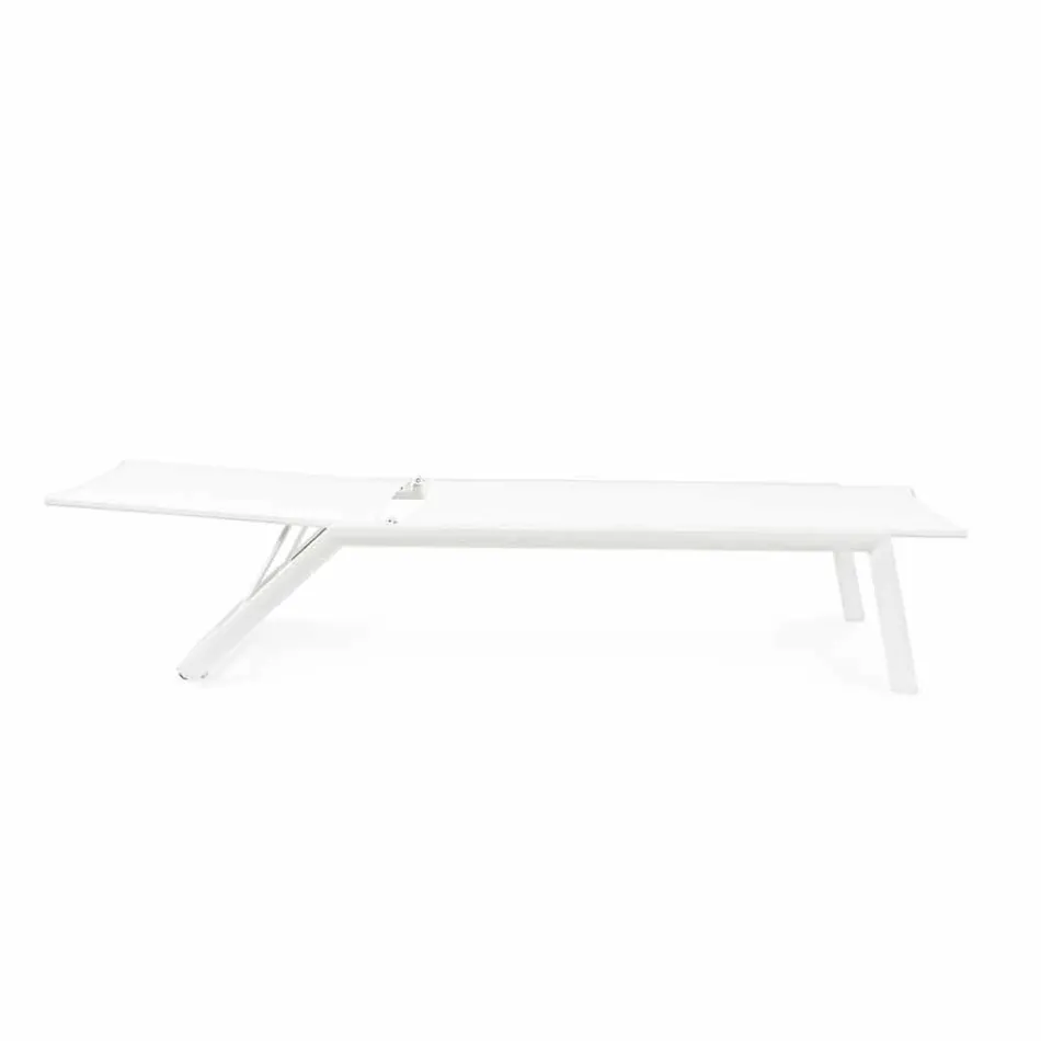 Rozkładany leżak na zewnątrz z aluminiowymi i tekstylnymi kółkami - Jewel Viadurini