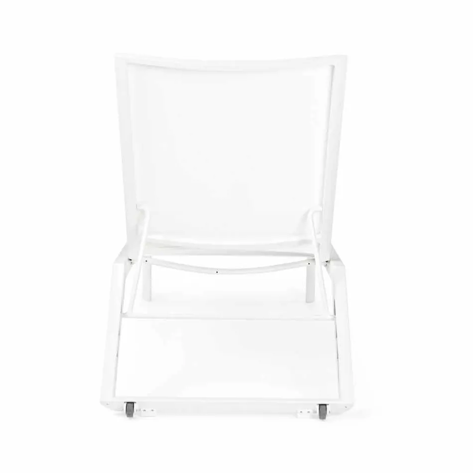 Rozkładany leżak na zewnątrz z aluminiowymi i tekstylnymi kółkami - Jewel Viadurini