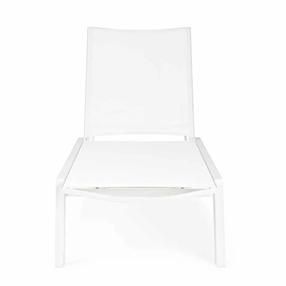 Rozkładany leżak na zewnątrz z aluminiowymi i tekstylnymi kółkami - Jewel Viadurini