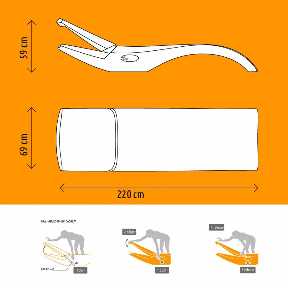 Zaprojektuj leżak ogrodowy szezlong z białego plastiku - Zoe od Mayyour Viadurini