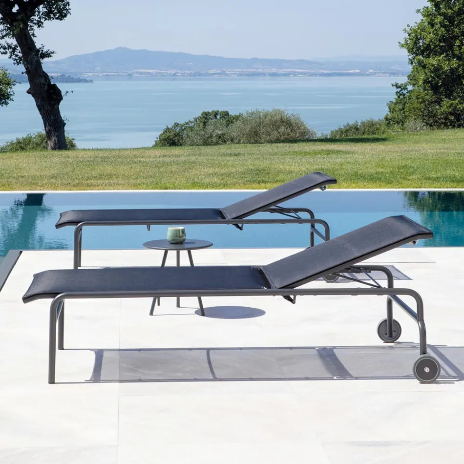 Stalowe łóżeczko ogrodowe do układania w stos Made in Italy, 2 sztuki - Arwen Viadurini