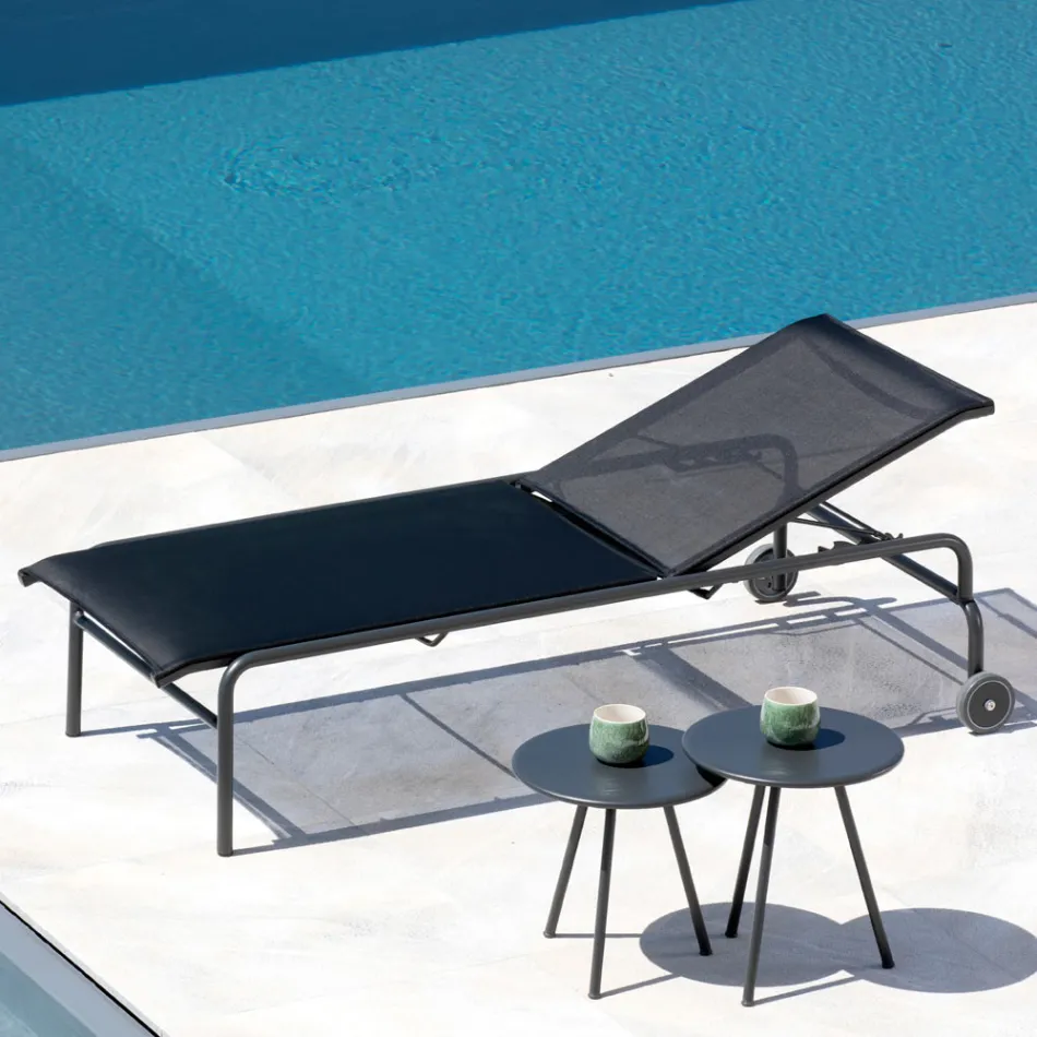 Stalowe łóżeczko ogrodowe do układania w stos Made in Italy, 2 sztuki - Arwen Viadurini