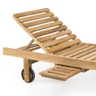 Łóżko ogrodowe z naturalnego drewna tekowego - Yggdrasil Viadurini