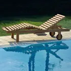 Łóżko ogrodowe z naturalnego drewna tekowego - Yggdrasil Viadurini