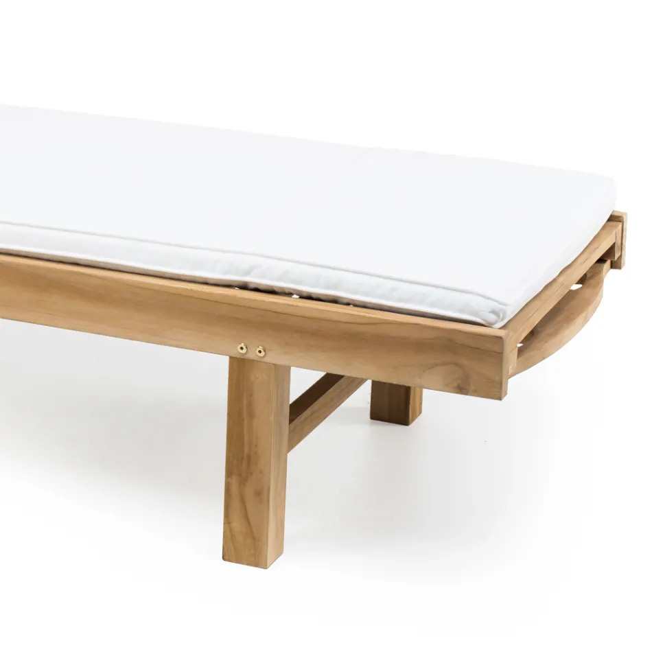 Leżak ogrodowy z naturalnego drewna tekowego - Yggdrasil Viadurini