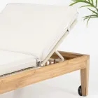 Leżak ogrodowy z drewna tekowego i splotu linowego - Jhon Viadurini