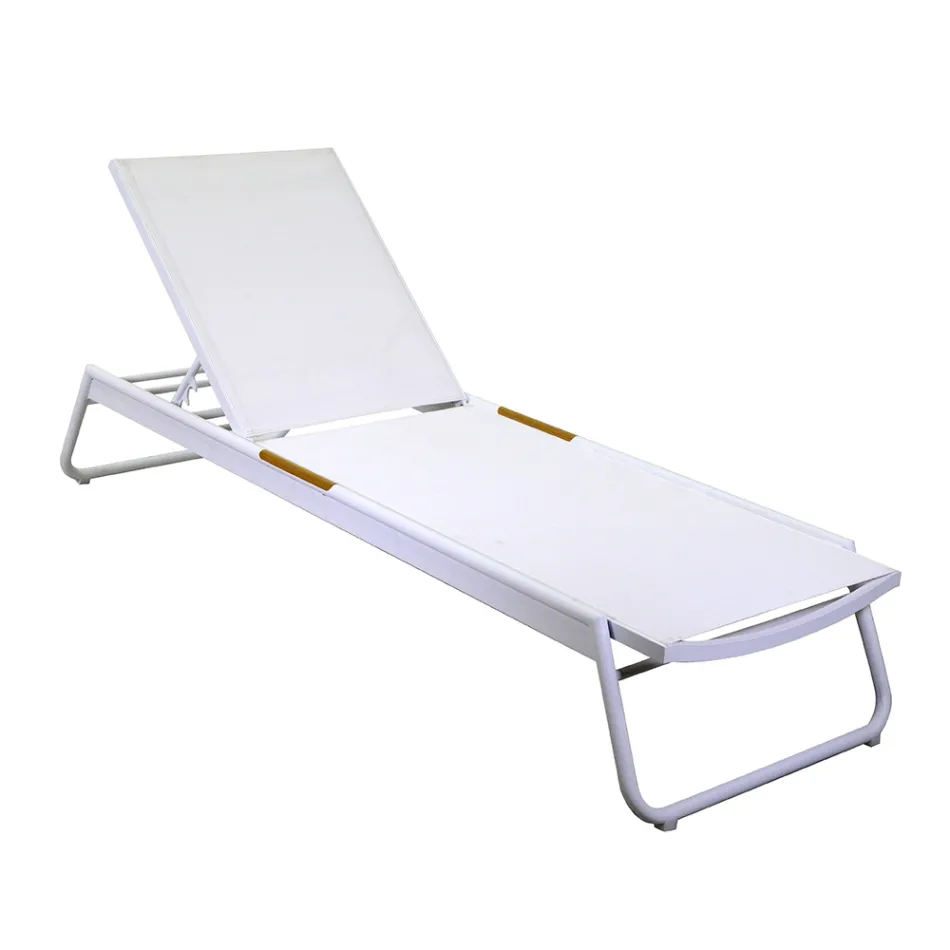 Łóżeczko aluminiowo-tekstylne z wkładem z drewna poliestrowego - Ink Viadurini