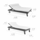 Zewnętrzne podwójne łóżko z białego lub czarnego aluminium i drewna - Cynthia Viadurini