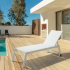 Nowoczesny leżak ogrodowy z aluminium na kółkach do użytku na zewnątrz - Franz Viadurini