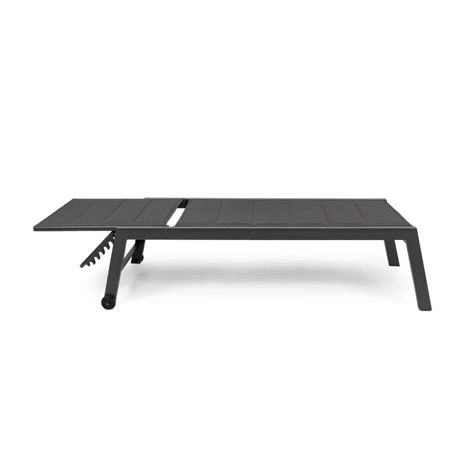 Nowoczesny leżak ogrodowy z aluminium na kółkach do użytku na zewnątrz - Franz Viadurini