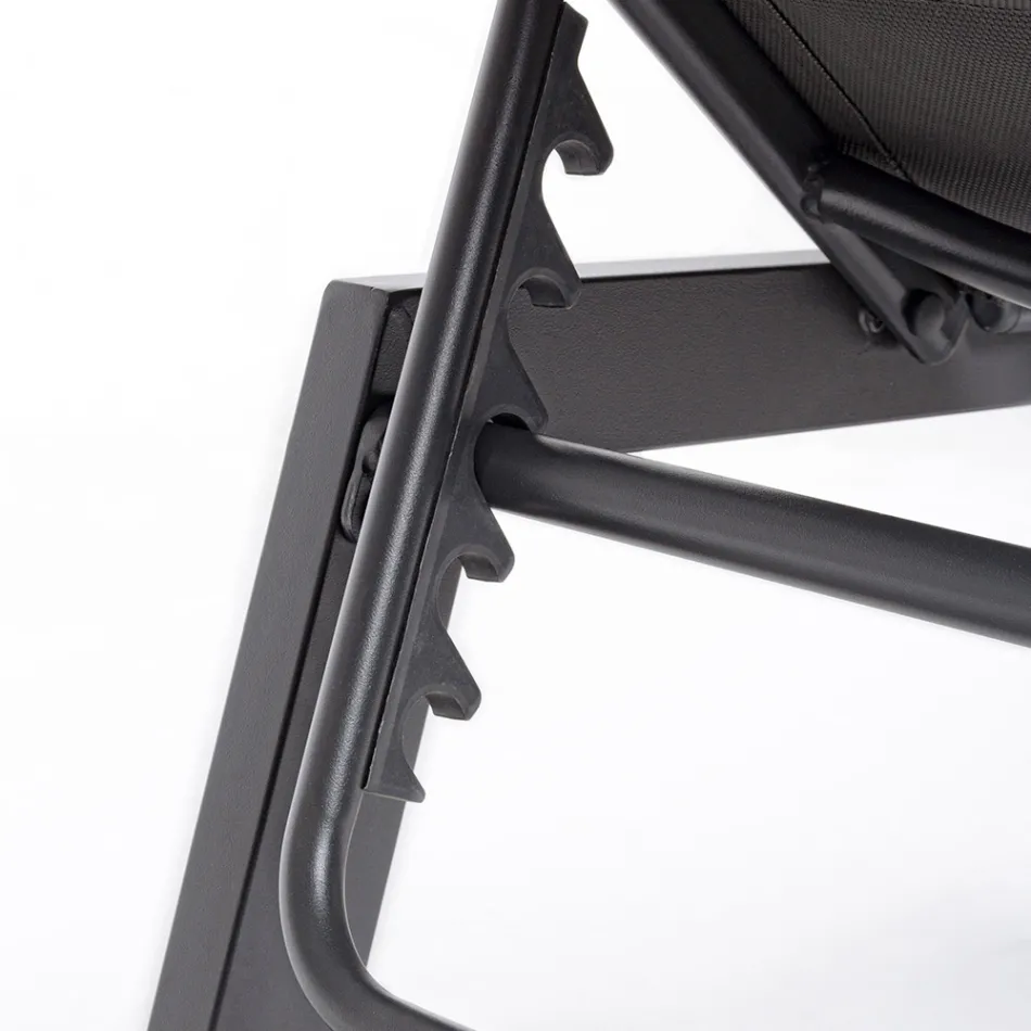 Nowoczesny leżak ogrodowy z aluminium na kółkach do użytku na zewnątrz - Franz Viadurini