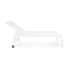 Nowoczesny leżak ogrodowy z aluminium na kółkach do użytku na zewnątrz - Franz Viadurini