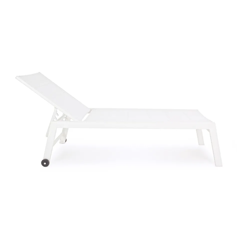 Nowoczesny leżak ogrodowy z aluminium na kółkach do użytku na zewnątrz - Franz Viadurini