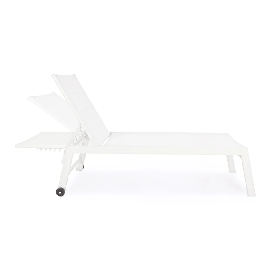 Nowoczesny leżak ogrodowy z aluminium na kółkach do użytku na zewnątrz - Franz Viadurini