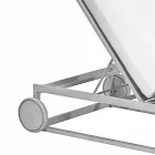 Leżak ogrodowy z aluminium, koła i odchylane oparcie - Julie Viadurini