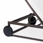 Leżak ogrodowy z aluminium, koła i odchylane oparcie - Julie Viadurini