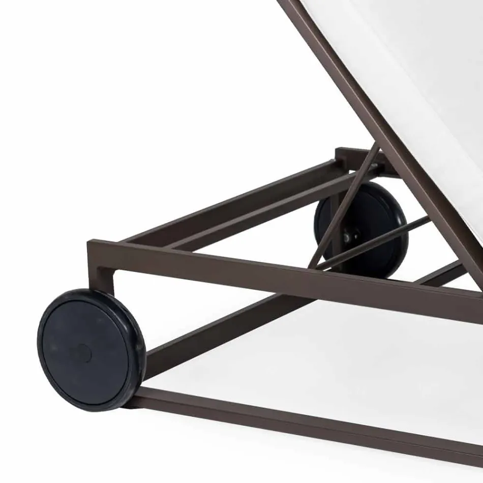 Leżak ogrodowy z aluminium, koła i odchylane oparcie - Julie Viadurini