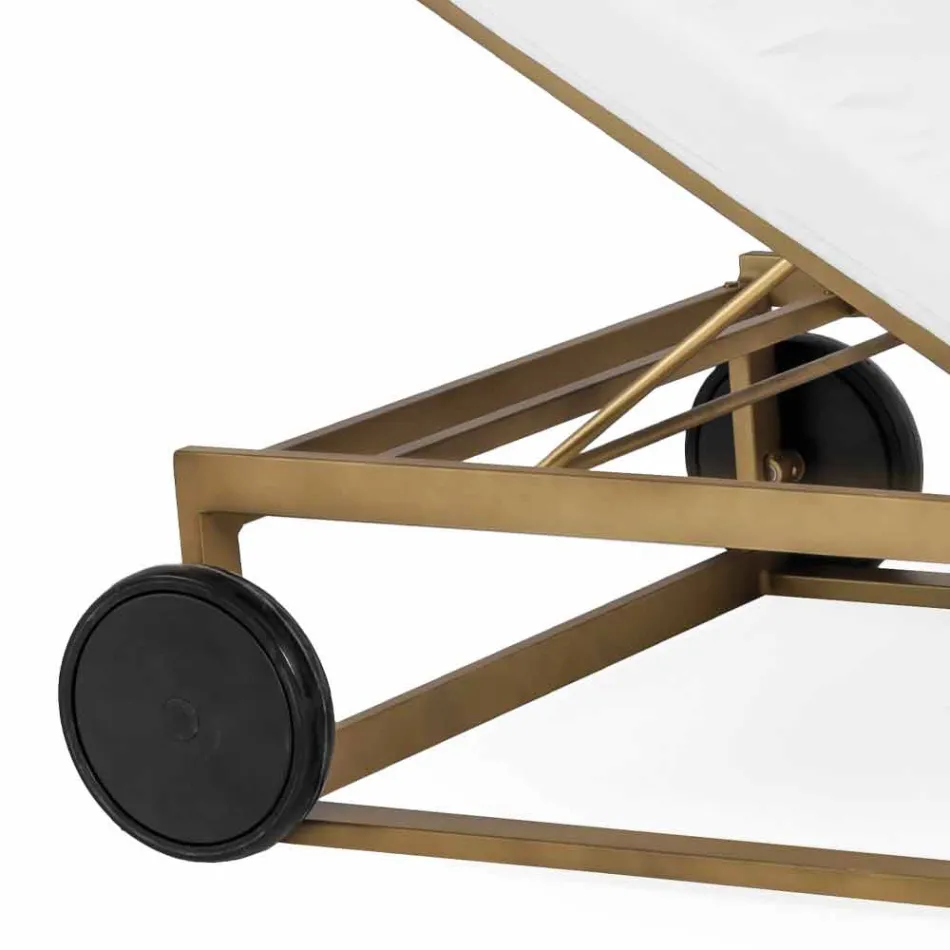 Leżak ogrodowy z aluminium, koła i odchylane oparcie - Julie Viadurini