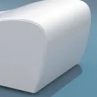 Łóżeczko odpocząć Wave Trona białą żeglarskie imitacja skóry, wykonane we Włoszech Viadurini