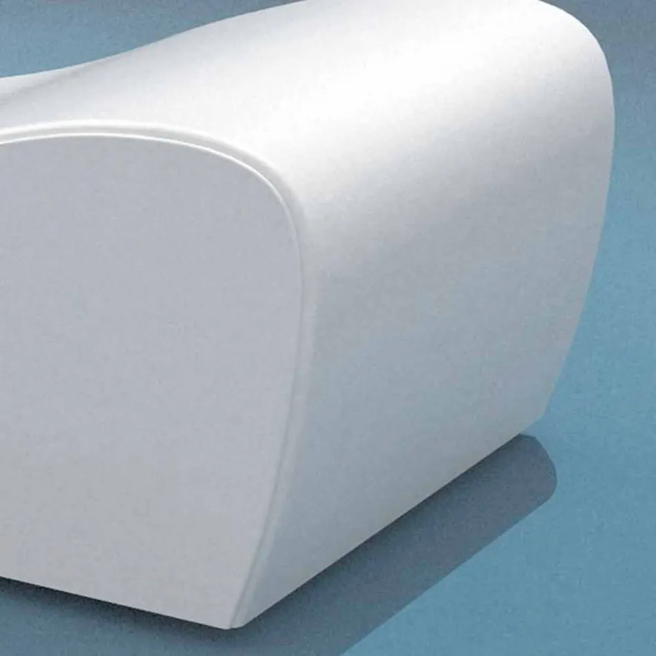 Łóżeczko odpocząć Wave Trona białą żeglarskie imitacja skóry, wykonane we Włoszech Viadurini