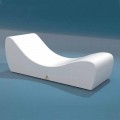 Leżak relax Onda Trona z biało eko nautycznej skóry made in Italy