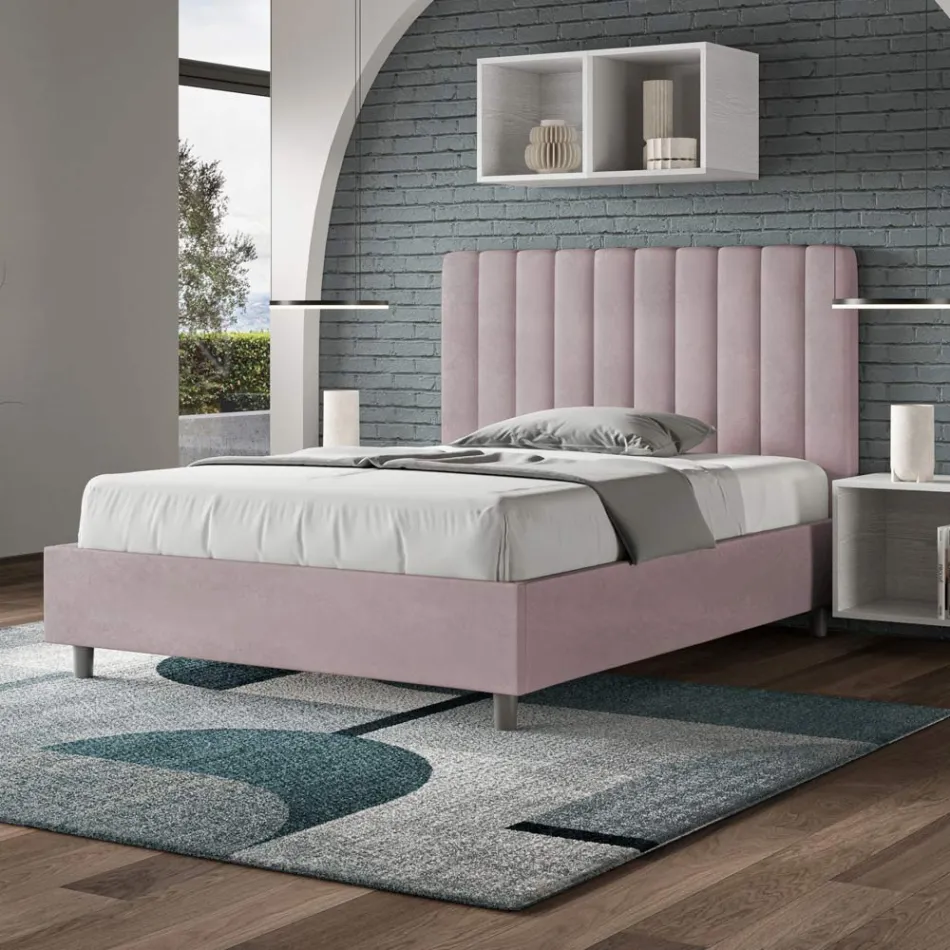 Pościel z mikrofibry 120x200 cm z symetrycznymi pionowymi liniami Wyprodukowano we Włoszech - Rękawica Viadurini