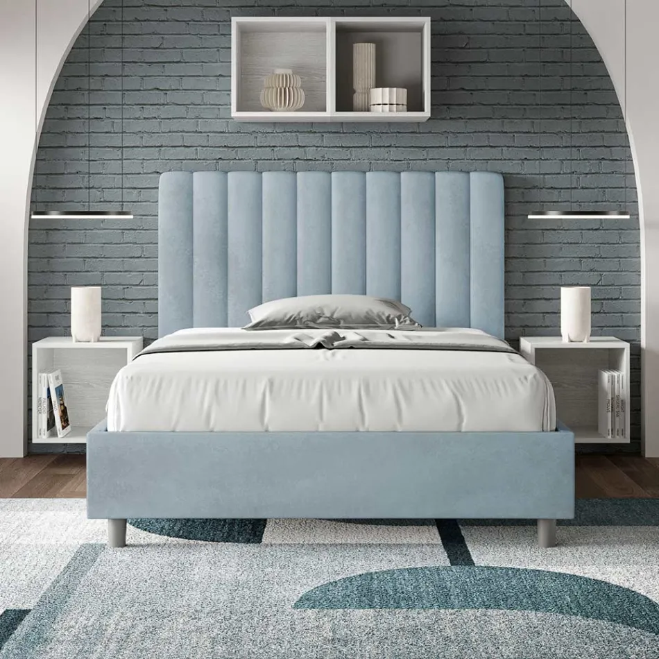 Pościel z mikrofibry 120x200 cm z symetrycznymi pionowymi liniami Wyprodukowano we Włoszech - Rękawica Viadurini