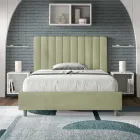 Pościel z mikrofibry 140x200 cm z symetrycznymi pionowymi liniami Wyprodukowano we Włoszech - Rękawica Viadurini