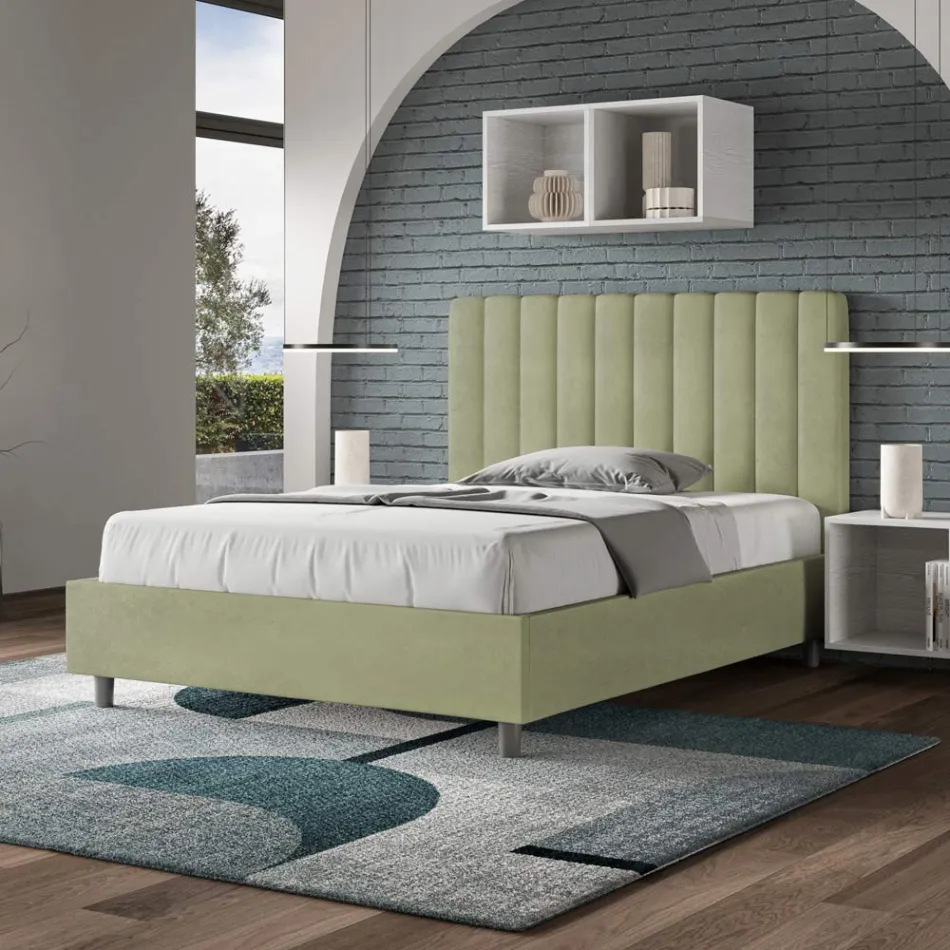 Pościel z mikrofibry 140x200 cm z symetrycznymi pionowymi liniami Wyprodukowano we Włoszech - Rękawica Viadurini