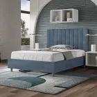 Pościel z mikrofibry 140x200 cm z symetrycznymi pionowymi liniami Wyprodukowano we Włoszech - Rękawica Viadurini