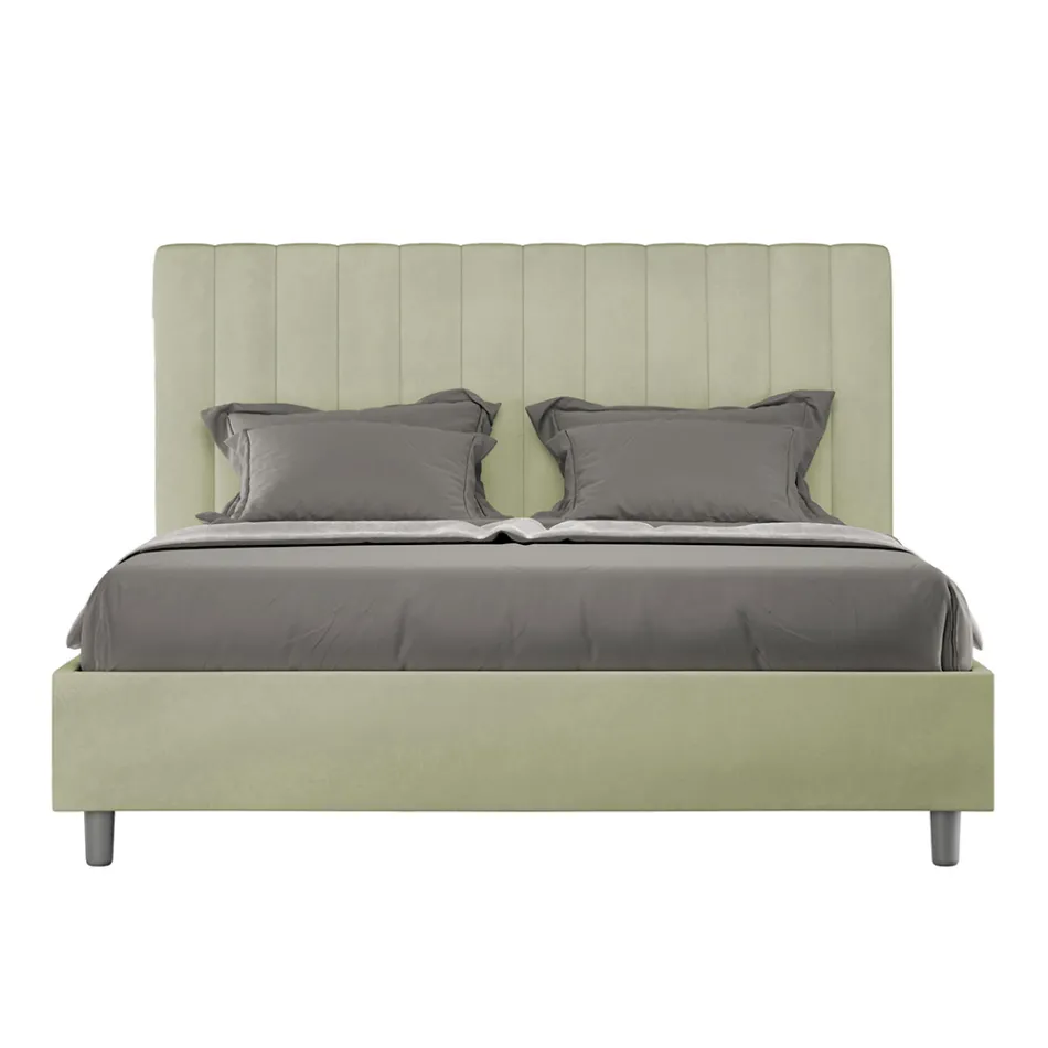 Pościel z mikrofibry 160x200 cm z symetrycznymi pionowymi liniami Wyprodukowano we Włoszech - Rękawica Viadurini