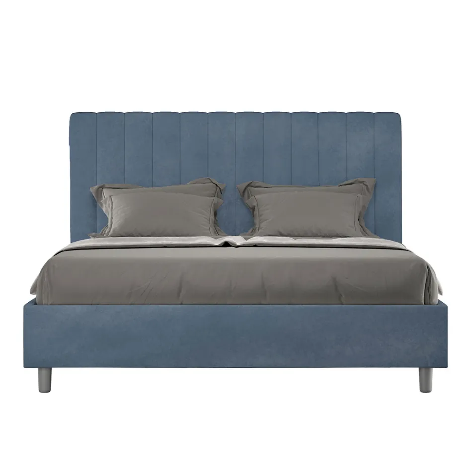 Pościel z mikrofibry 160x200 cm z symetrycznymi pionowymi liniami Wyprodukowano we Włoszech - Rękawica Viadurini