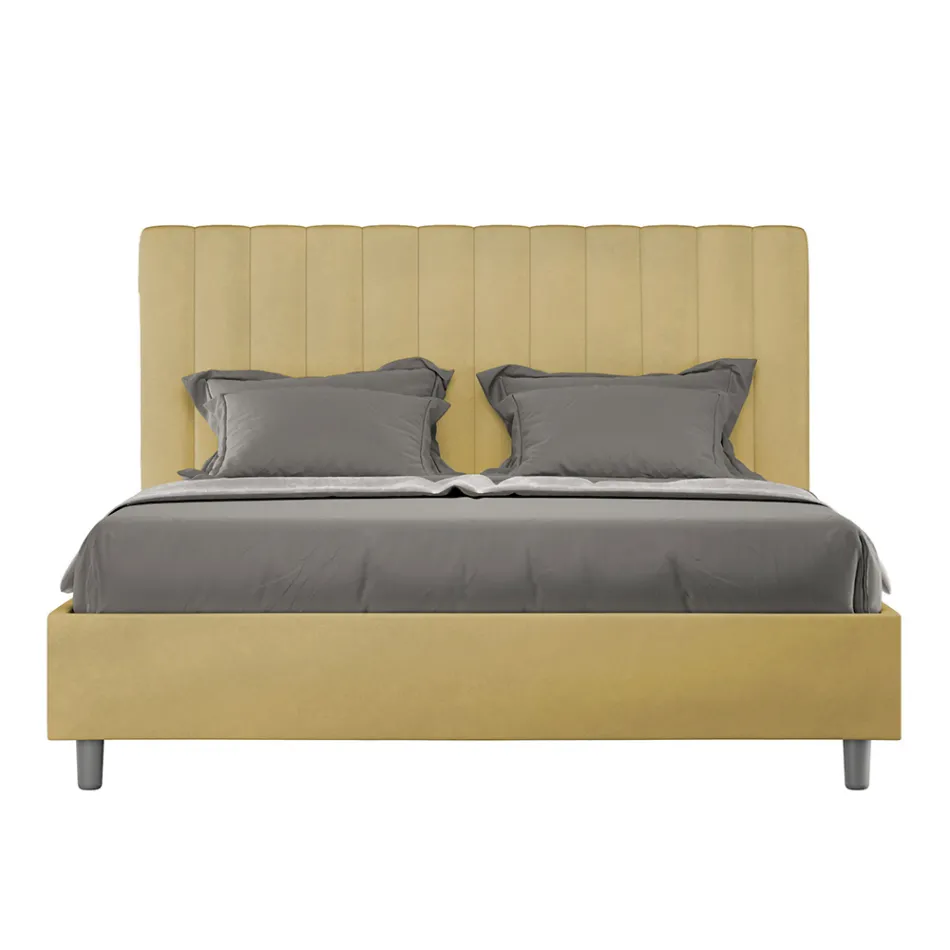 Pościel z mikrofibry 160x200 cm z symetrycznymi pionowymi liniami Wyprodukowano we Włoszech - Rękawica Viadurini