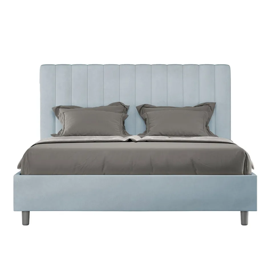 Pościel z mikrofibry 160x200 cm z symetrycznymi pionowymi liniami Wyprodukowano we Włoszech - Rękawica Viadurini