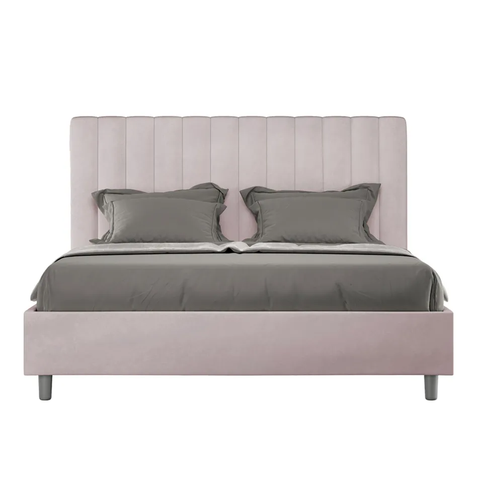 Pościel z mikrofibry 160x200 cm z symetrycznymi pionowymi liniami Wyprodukowano we Włoszech - Rękawica Viadurini