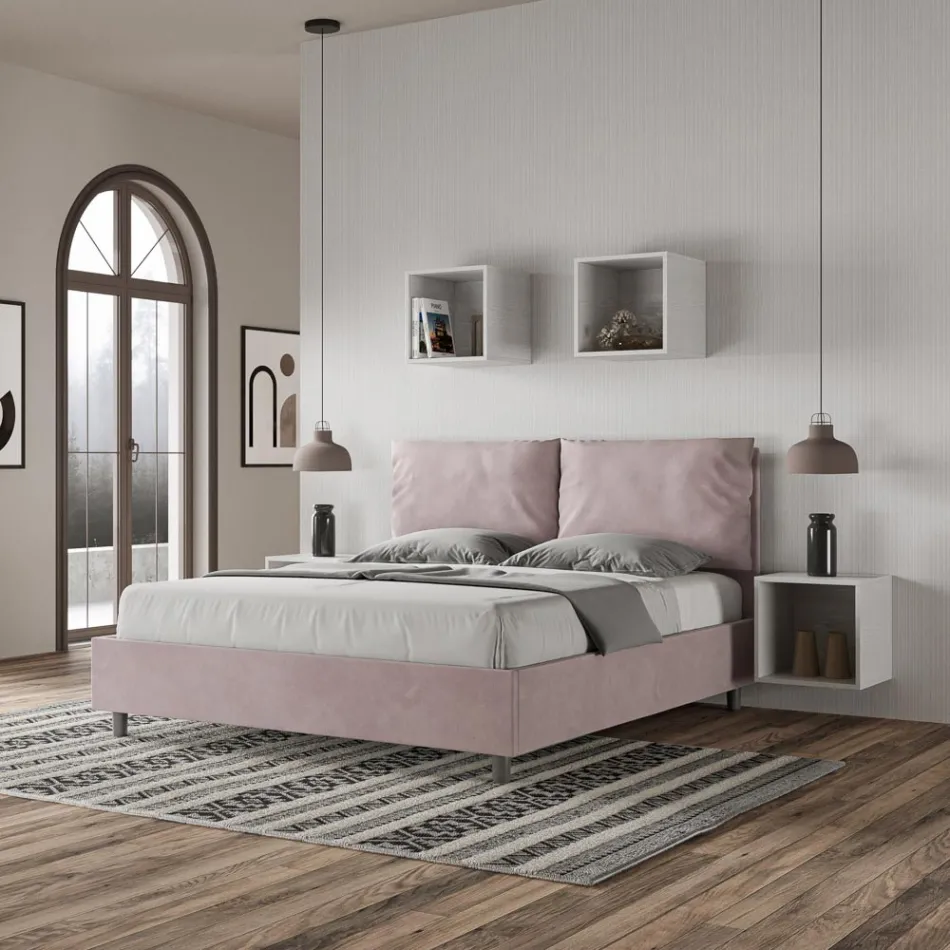 Zagłówek łóżka 160x200 cm z poduszkami z mikrofibry Wyprodukowano we Włoszech - Igrzyska Olimpijskie Viadurini