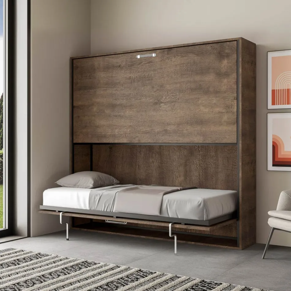 Poziome składane łóżko piętrowe Made in Italy - Collaborative Viadurini