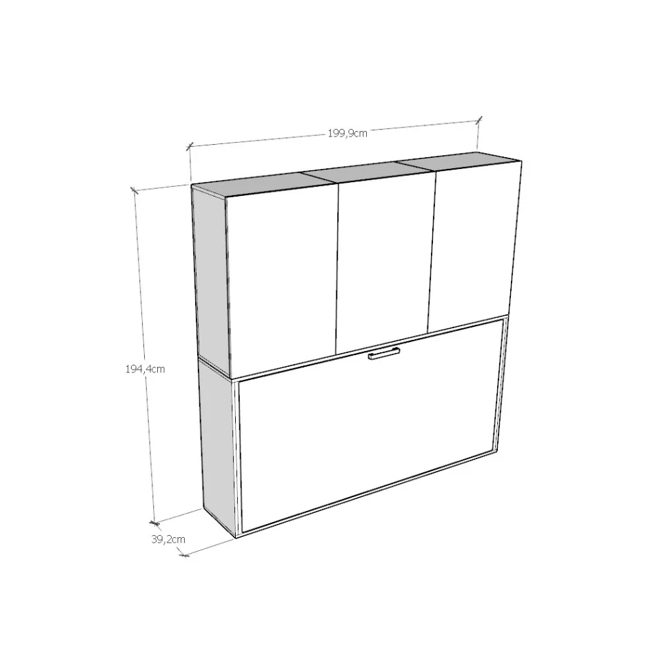 Pojedyncze łóżko Murphy w różnych kompozycjach - Współpraca Viadurini