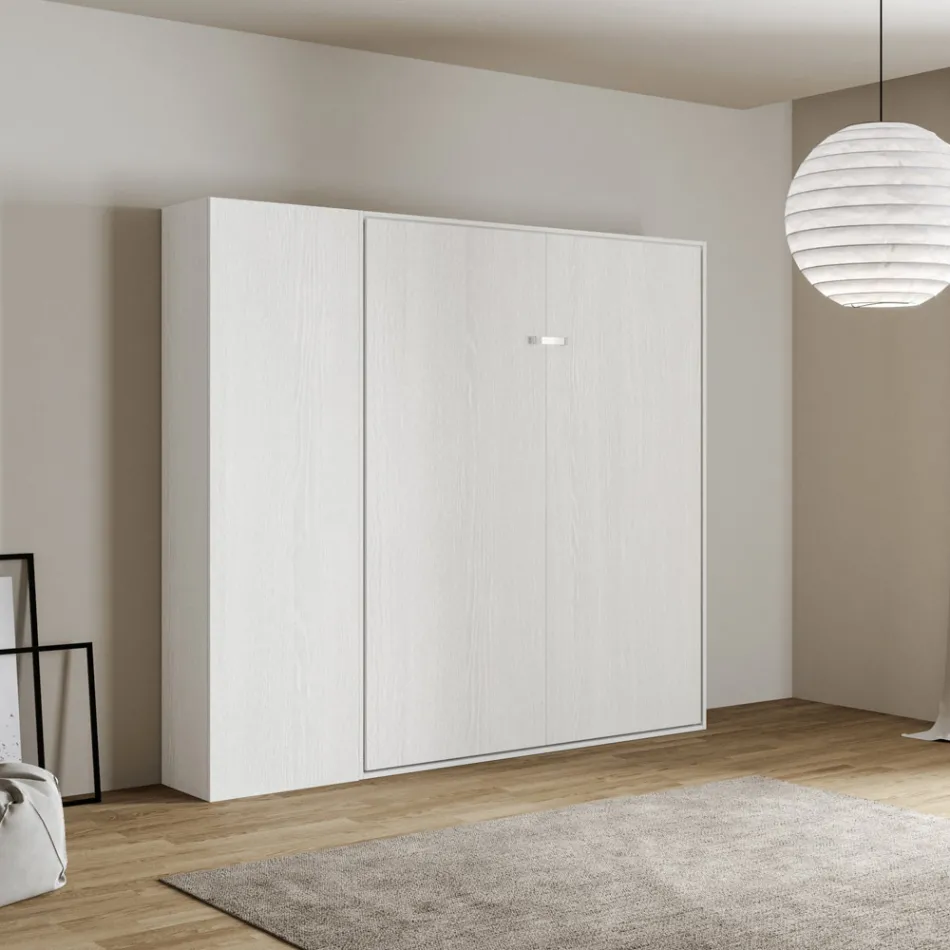 Łóżko Queen Size z pionowym składaniem i kolumną - Magicompare Viadurini