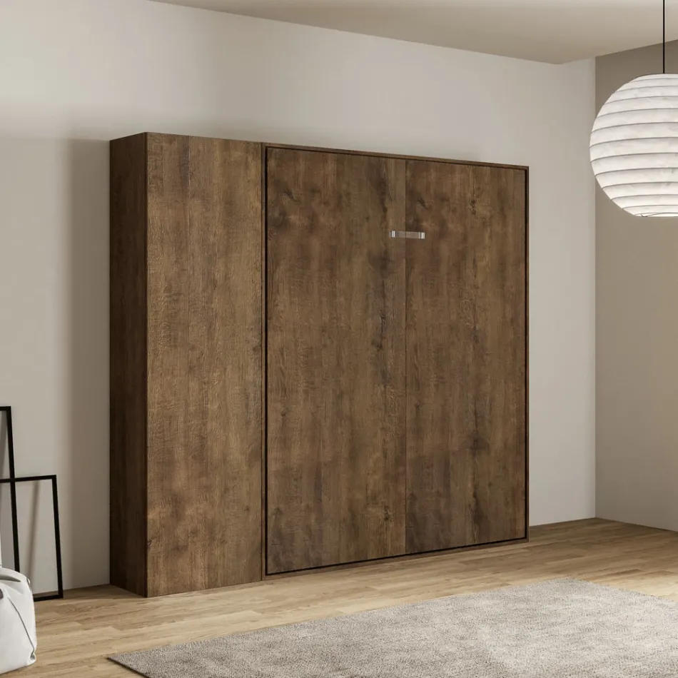 Łóżko Queen Size z pionowym składaniem i kolumną - Magicompare Viadurini