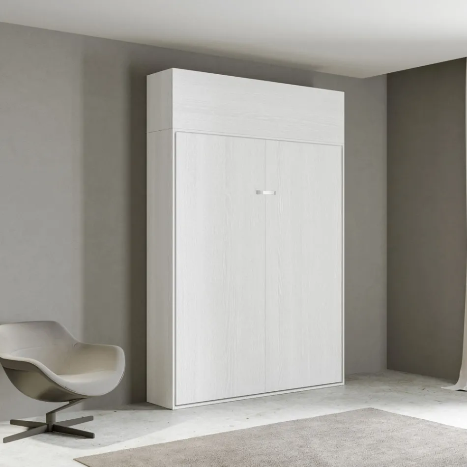 Łóżko Queen Size z pionowym składaniem i szafką ścienną - Magicompare Viadurini