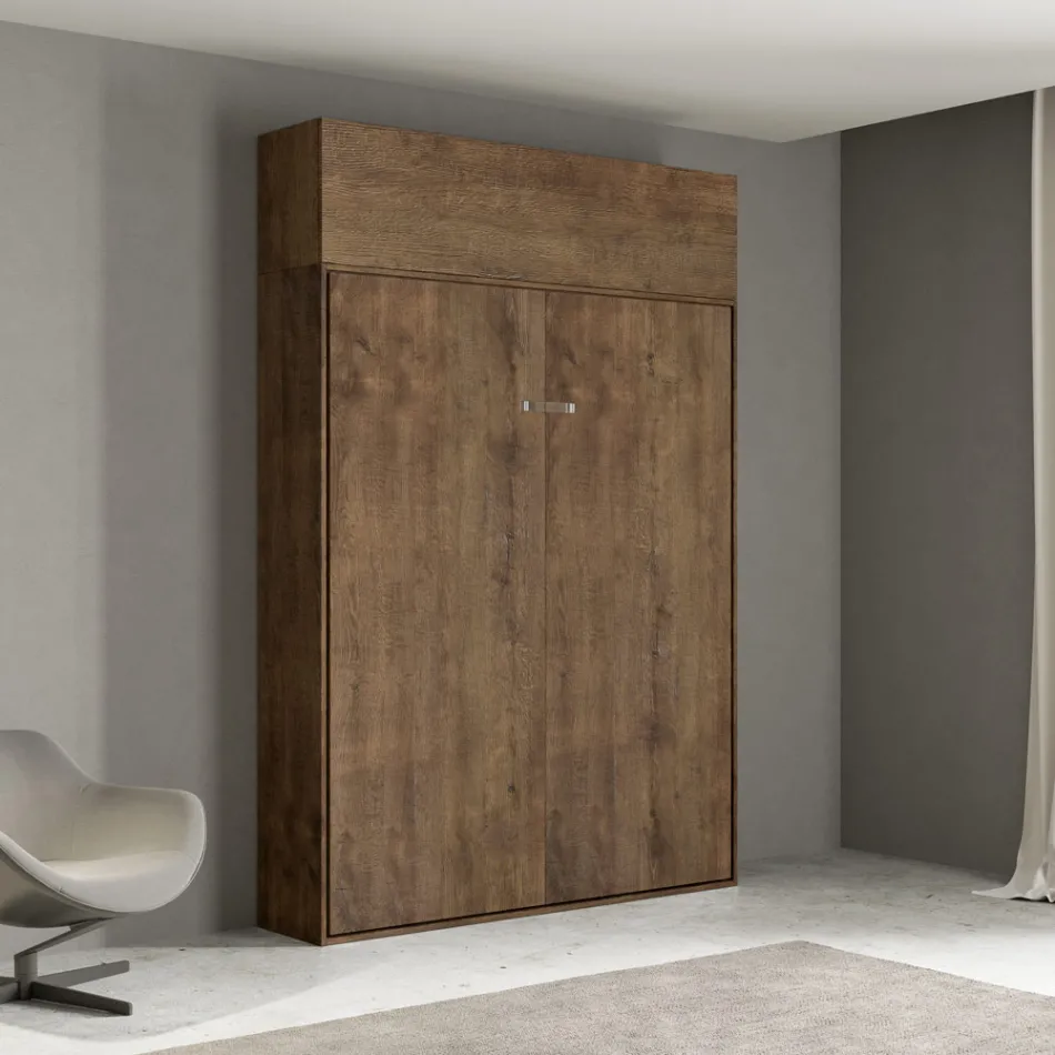 Łóżko Queen Size z pionowym składaniem i szafką ścienną - Magicompare Viadurini