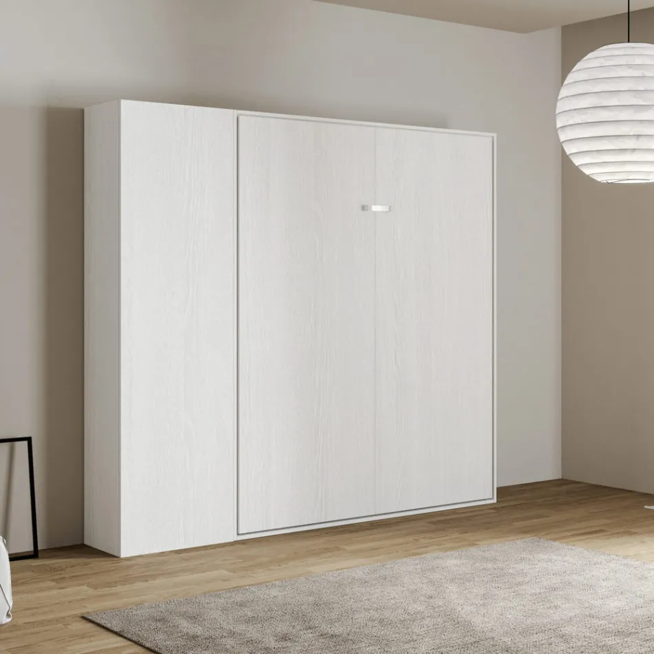 Pionowe składane łóżko francuskie z kolumną - Magicompare Viadurini